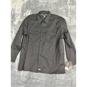 Dickies Flex Long Sleeve Black Button-Up Work Shirt 2XL Lightweight Durable NWT